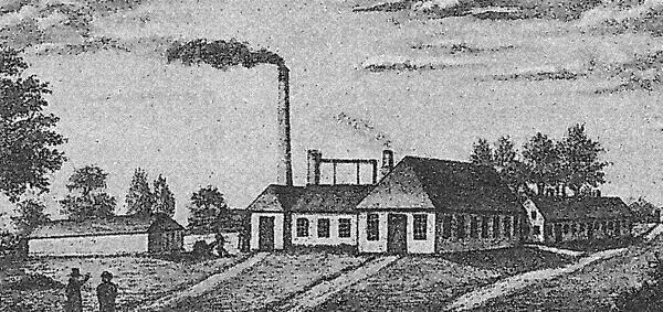 Die Carlshütte kurz nach ihrer Gründung um 1830